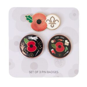 Poppy & Scouts Set of 3 pin badges